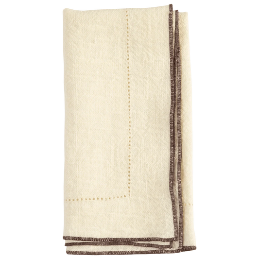 Serviettes de table artisanales en lin Jardin, lot de 4 (3 coloris)
