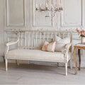 French Country Antique-Style Solid Wood Loveseat