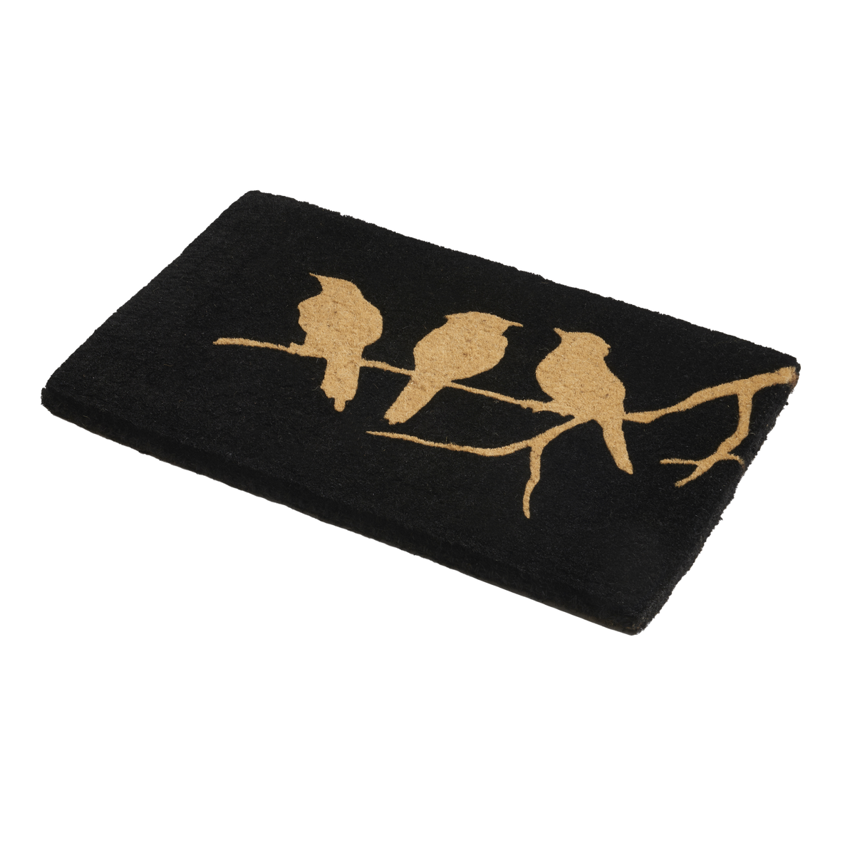 Birds On Branch - Black Coir Doormat