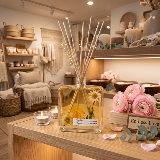 Diffuseur de parfum botanique à bâtonnets 4 oz | Idée cadeau unique et décoration intérieure