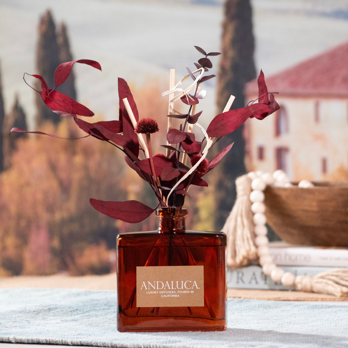 Burgundy Red Eucalyptus Floral Fragrance Diffuser