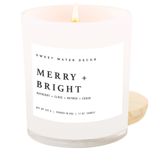 Candela di soia Merry and Bright - Vaso bianco - 11 oz