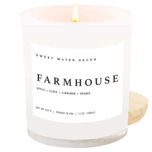 Candela in soia Farmhouse - Vaso bianco - 312 g