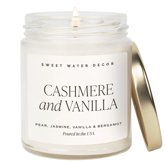 Candela di soia al cashmere e vaniglia - Vasetto trasparente - 9 oz (255 g)