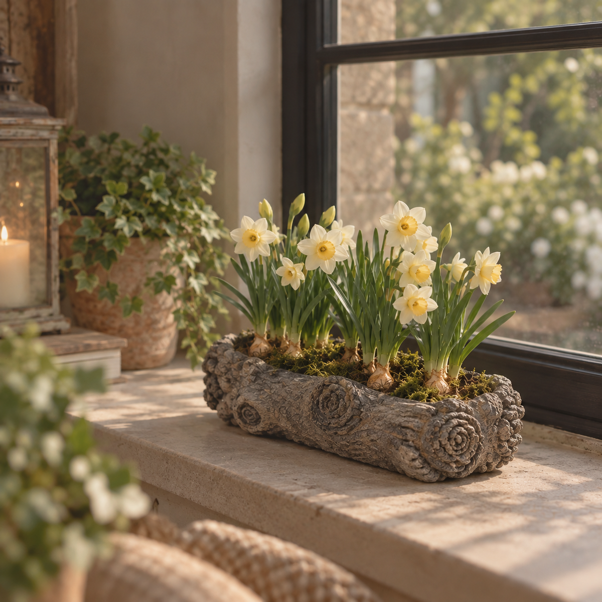 Cement Log Planter