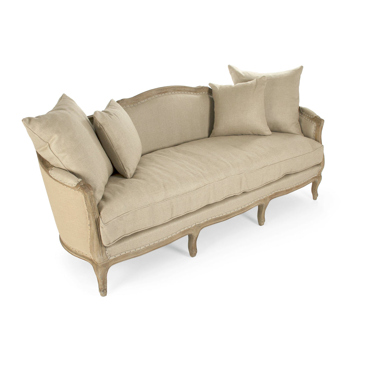 Maison Hemp Linen Limed Grey Oak Sofa