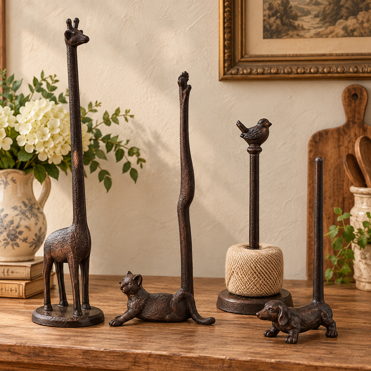 Cast Iron Anima Paper Towel Holder