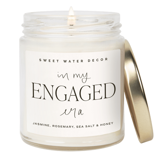 Candela di soia "In My Engaged Era" - Vaso trasparente - 9 oz (Fiori di campo e sale)