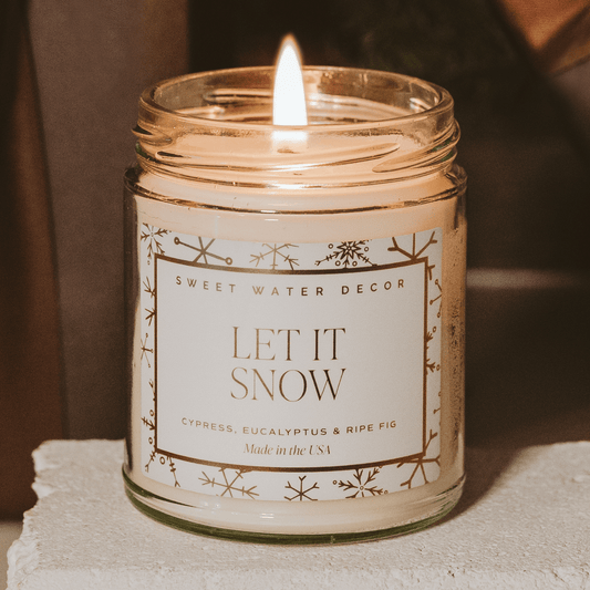 Bougie au soja « Let It Snow » – Pot transparent à motifs de 255 g (9 oz)