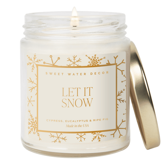 Bougie au soja « Let It Snow » – Pot transparent à motifs de 255 g (9 oz)