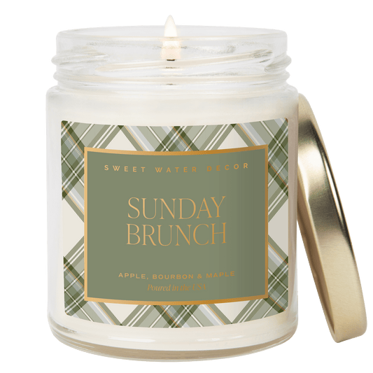 Sunday Brunch Soy Candle - Clear Patterned Jar - 9 oz