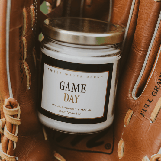 Bougie noire au soja « Jour de match » – Pot transparent – 9 oz