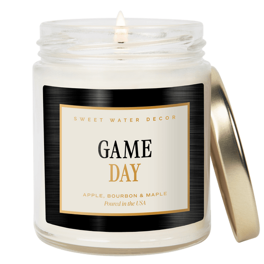 Bougie noire au soja « Jour de match » – Pot transparent – 9 oz