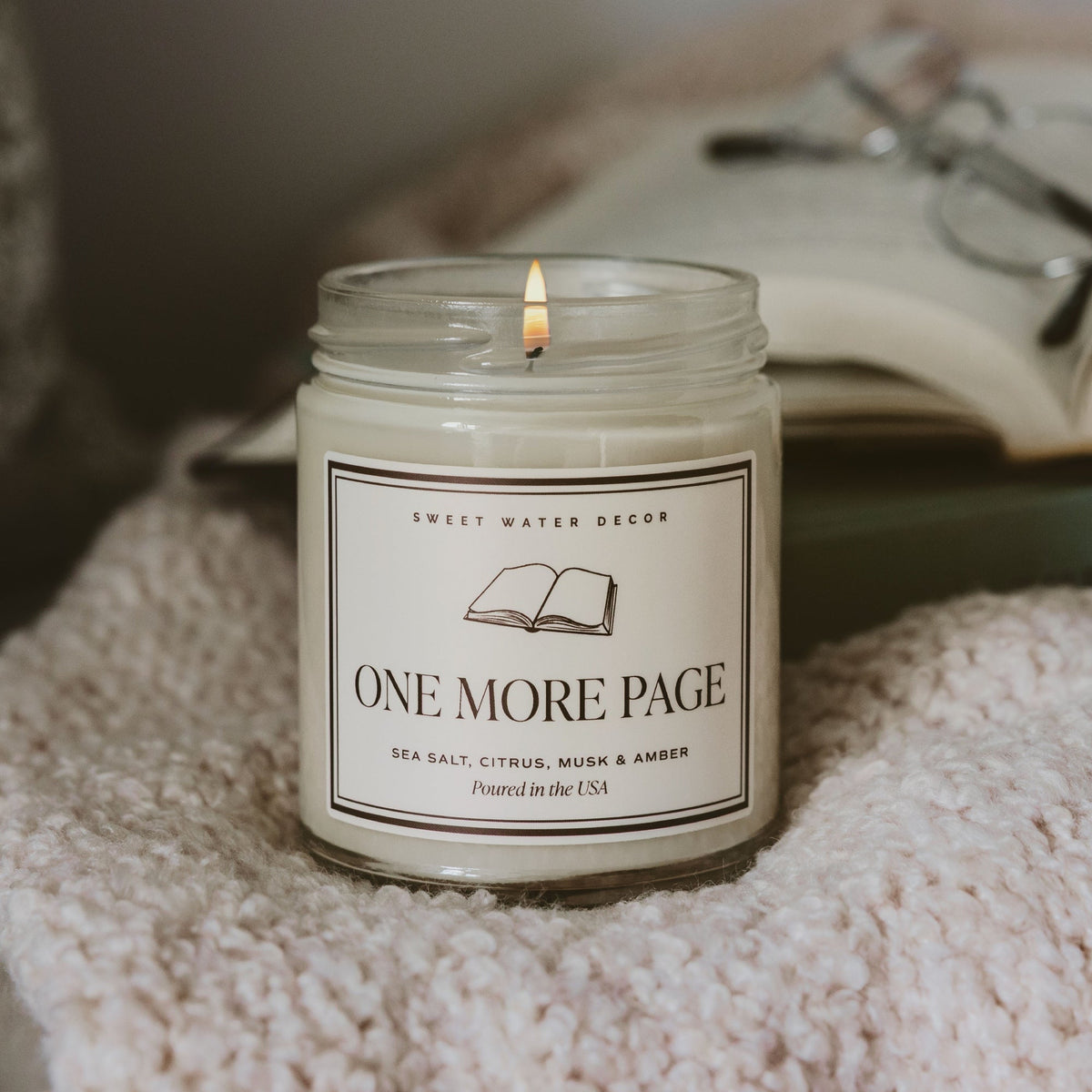 One More Page Soy Candle - Clear Jar - 9 oz