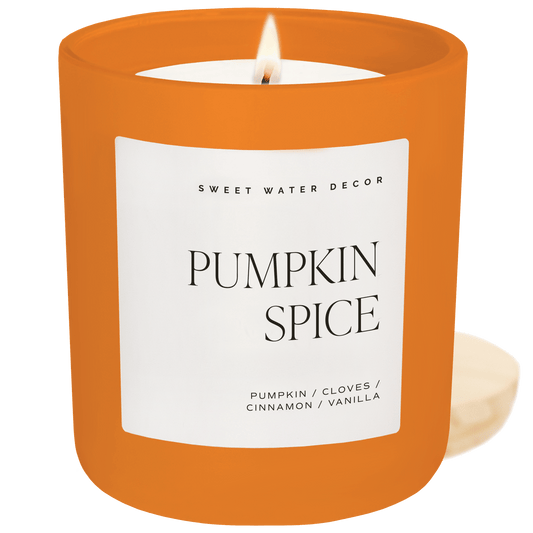 Candela di soia Pumpkin Spice - Vaso opaco arancione - 15 oz