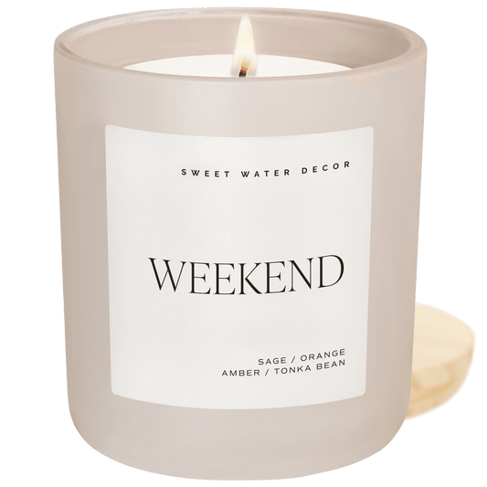 Candela di soia Weekend - Vasetto opaco color cuoio - 15 oz