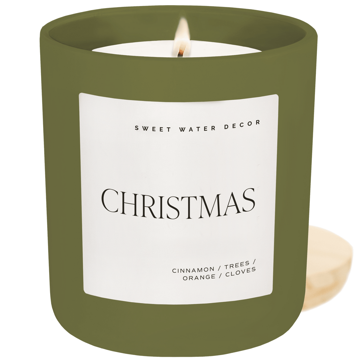 Christmas Soy Candle - Olive Matte Jar - 15 oz