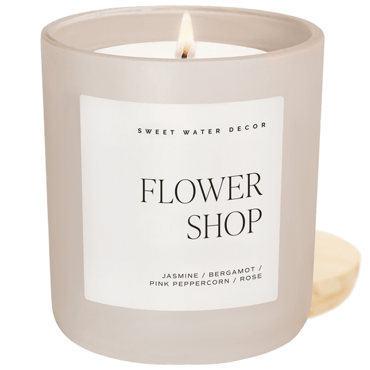 Bougie au soja Flower Shop - Pot mat beige - 15 oz