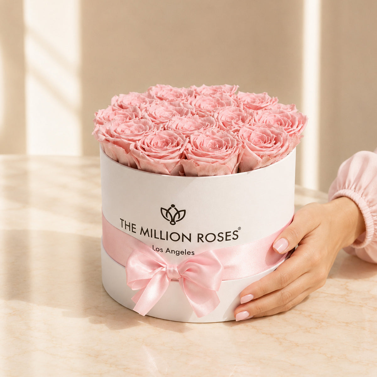Scatola Bianca Classica | Rose Rosa Chiaro