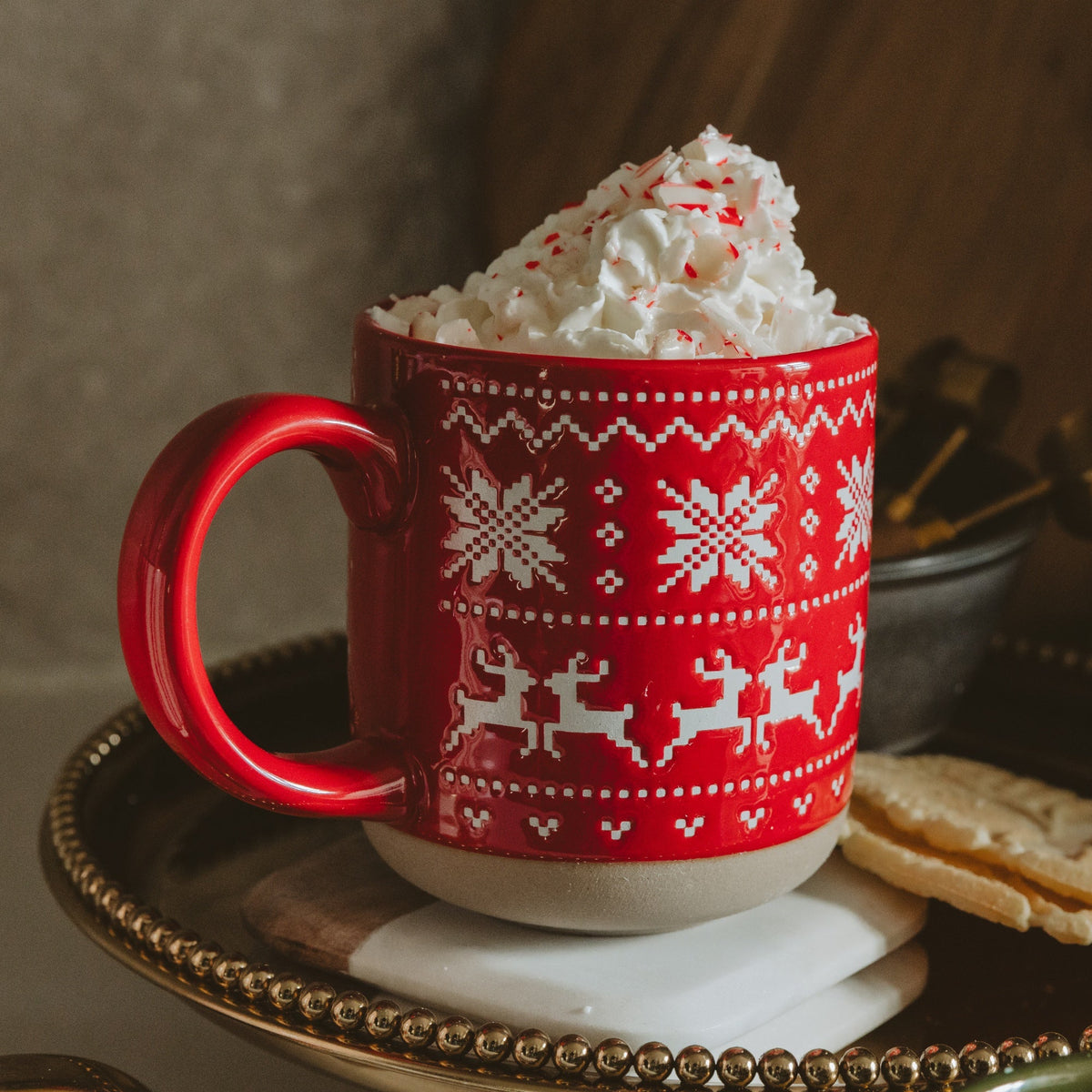 Red Fair Isle Sweater 14 oz Stoneware Coffee Mug