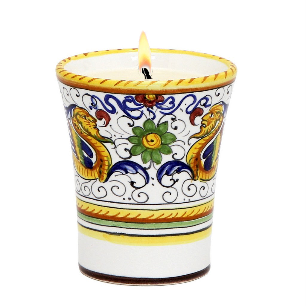 BOUGIES DERUTA : Bougie évasée de luxe précieux motif RAFFAELLESCO DELUXE