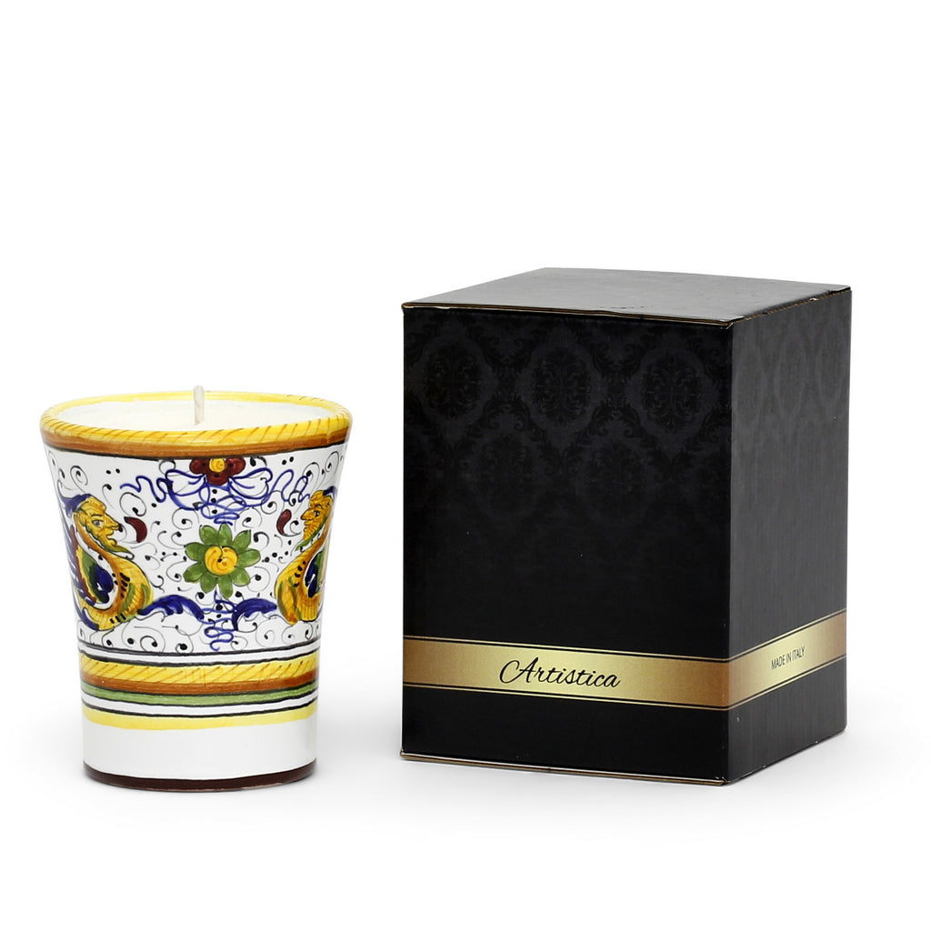 BOUGIES DERUTA : Bougie évasée de luxe précieux motif RAFFAELLESCO DELUXE