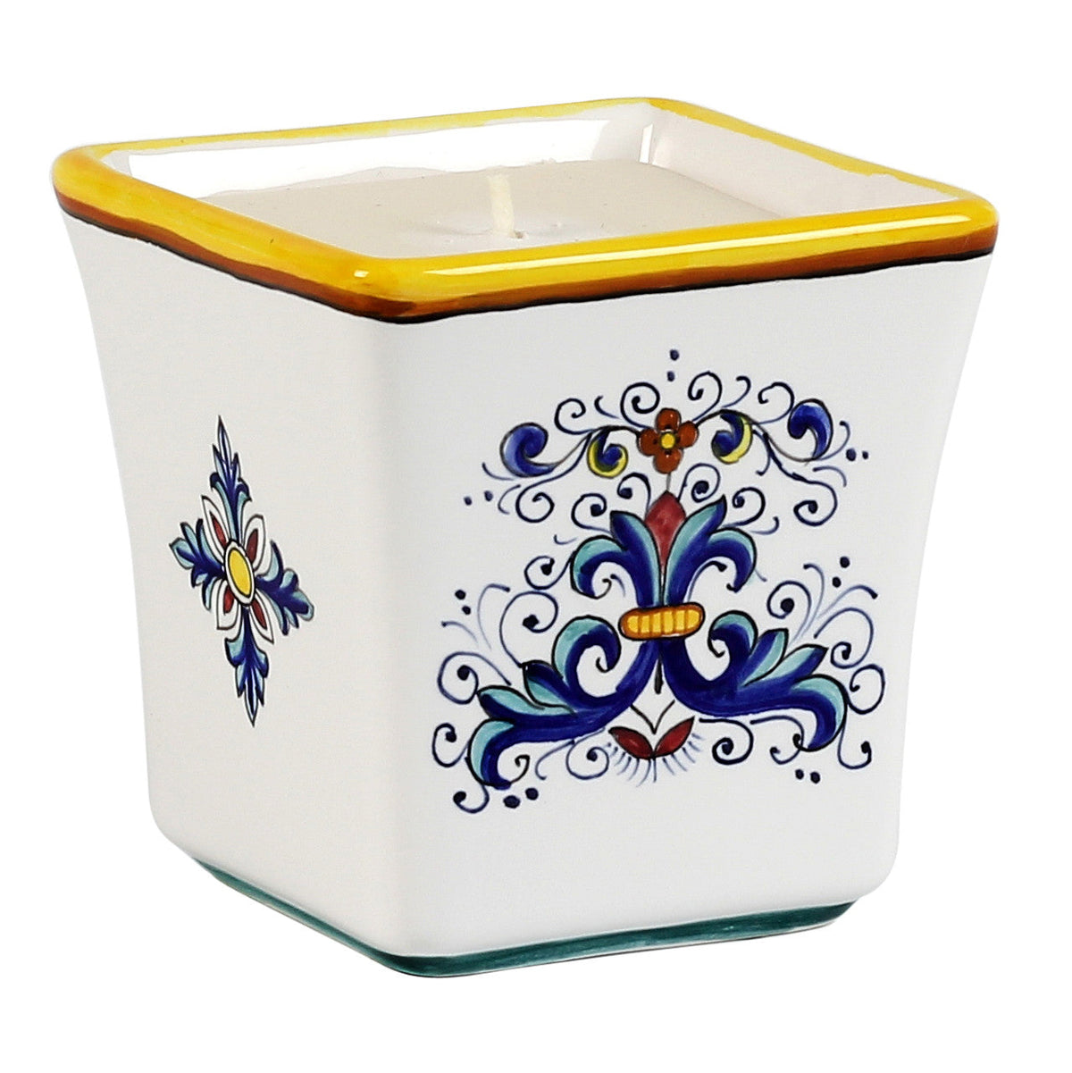 CANDELE DERUTA: Candela quadrata svasata design Ricco Deruta