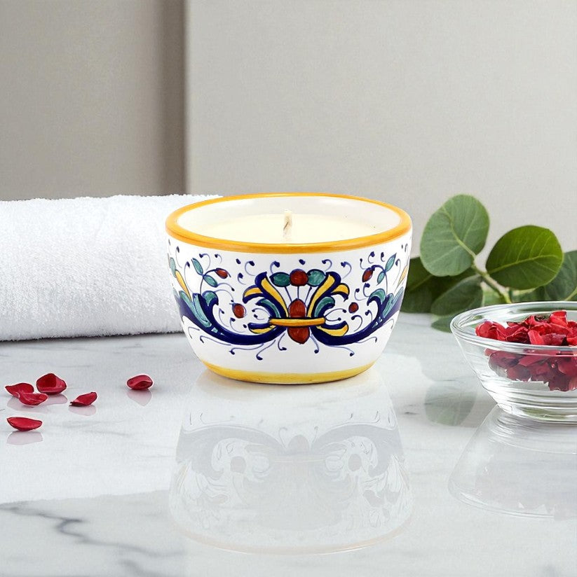 DERUTA CANDLES: Jar Candle with lid ~ Ricco Deruta Design