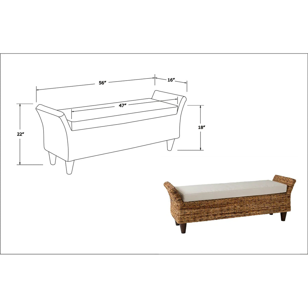 Amalfi Woven Upholstered Bench