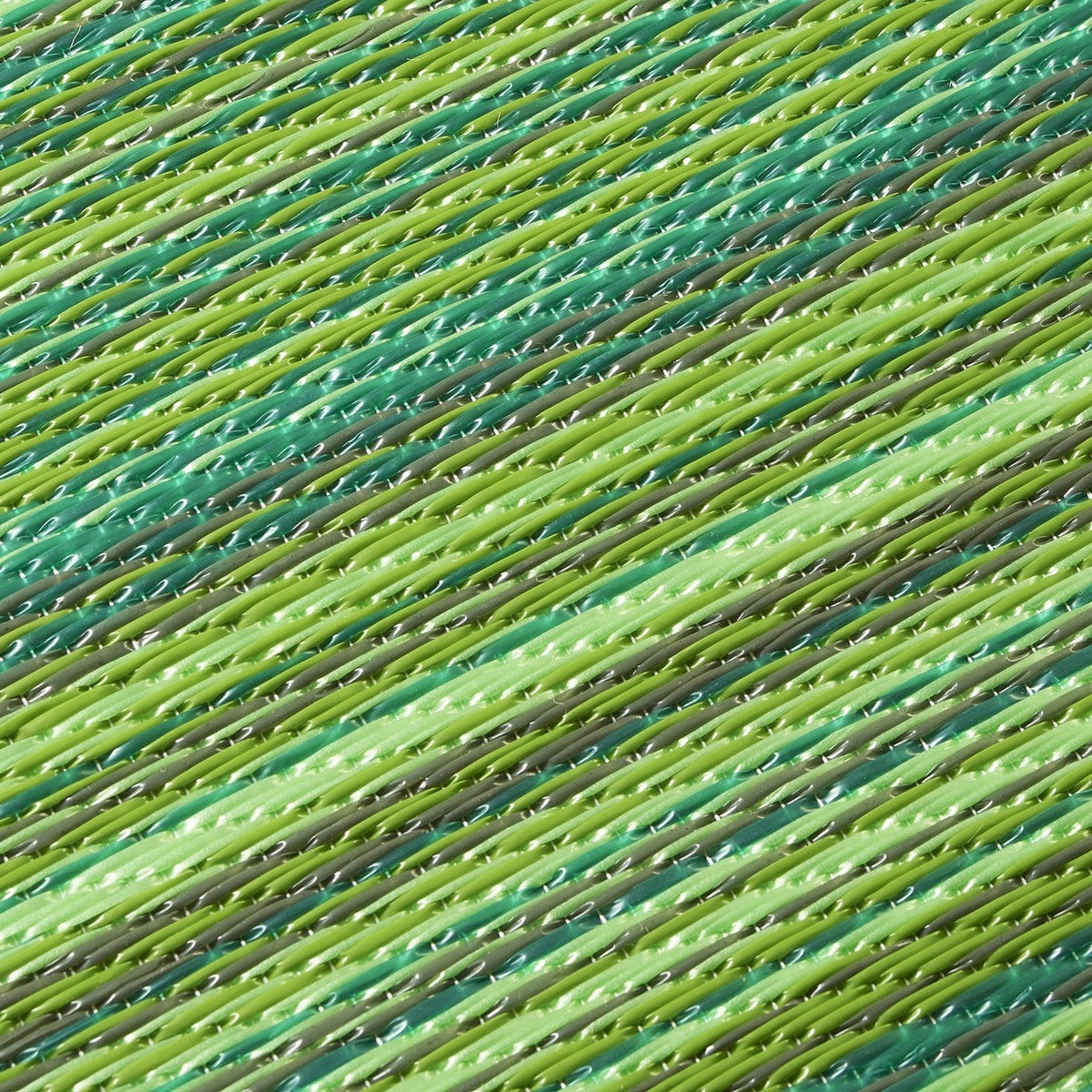 Cancun - Green Striped Outdoor Rug for Patio