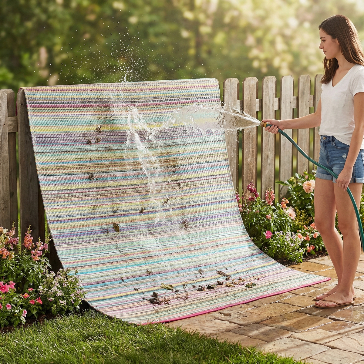 Cancun - Candy Striped Outdoor Rug for Patio