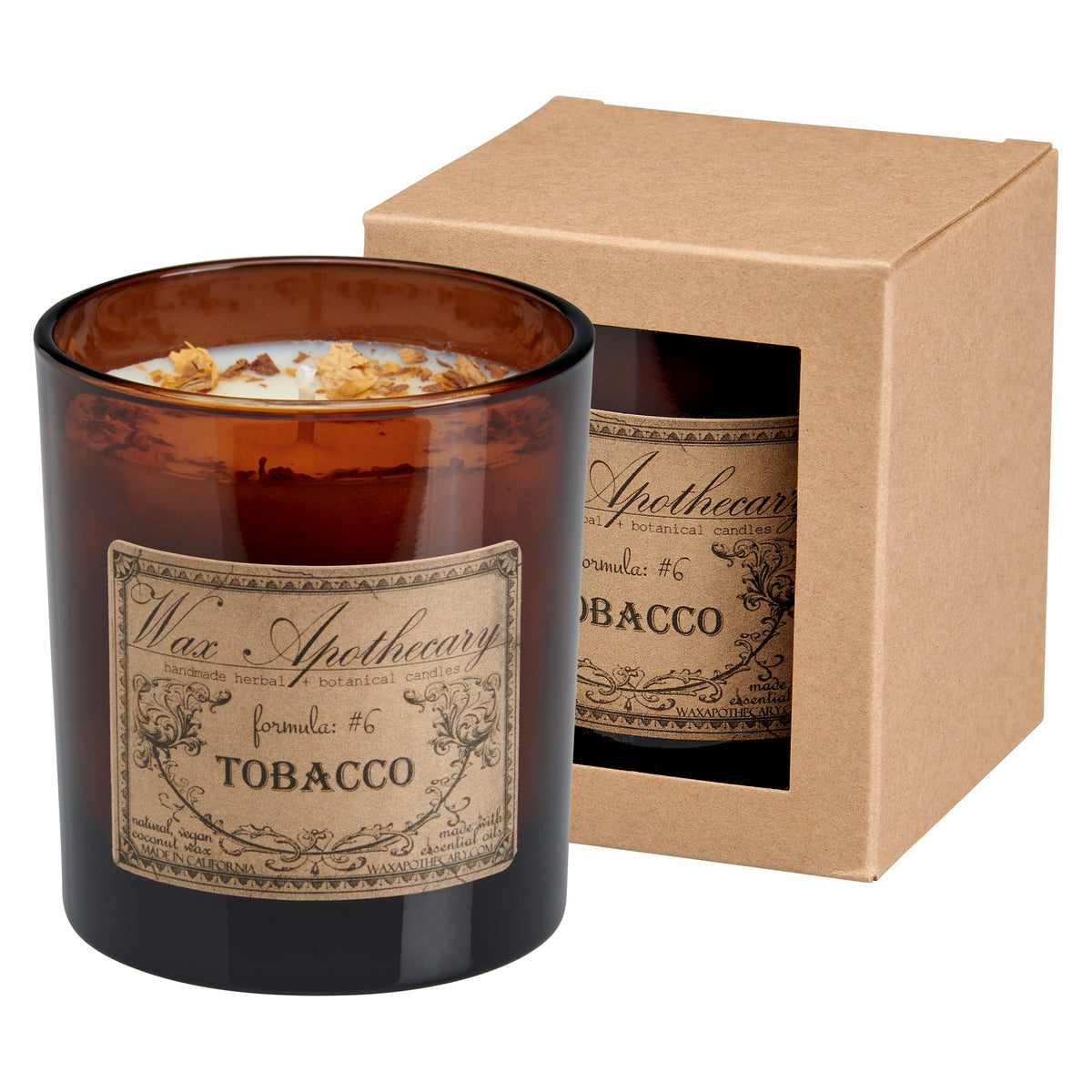 9 oz Tobacco Artisan Amber Glass Candle