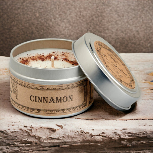 Bougie botanique à la cannelle en boîte de voyage