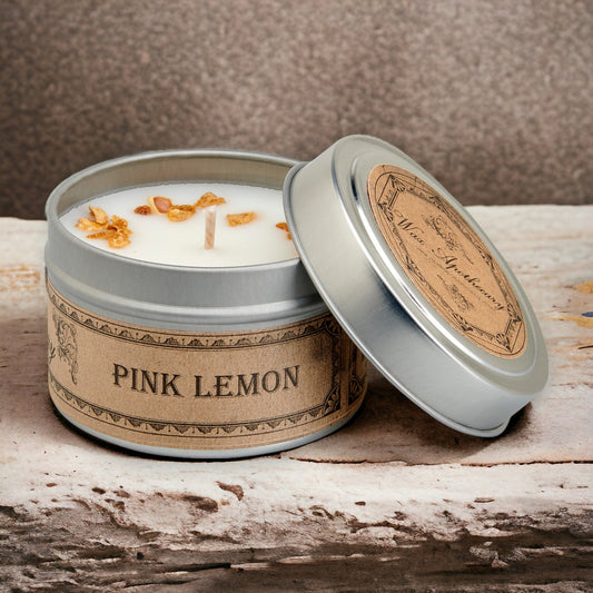 Candela botanica Pink Lemon in barattolo da viaggio