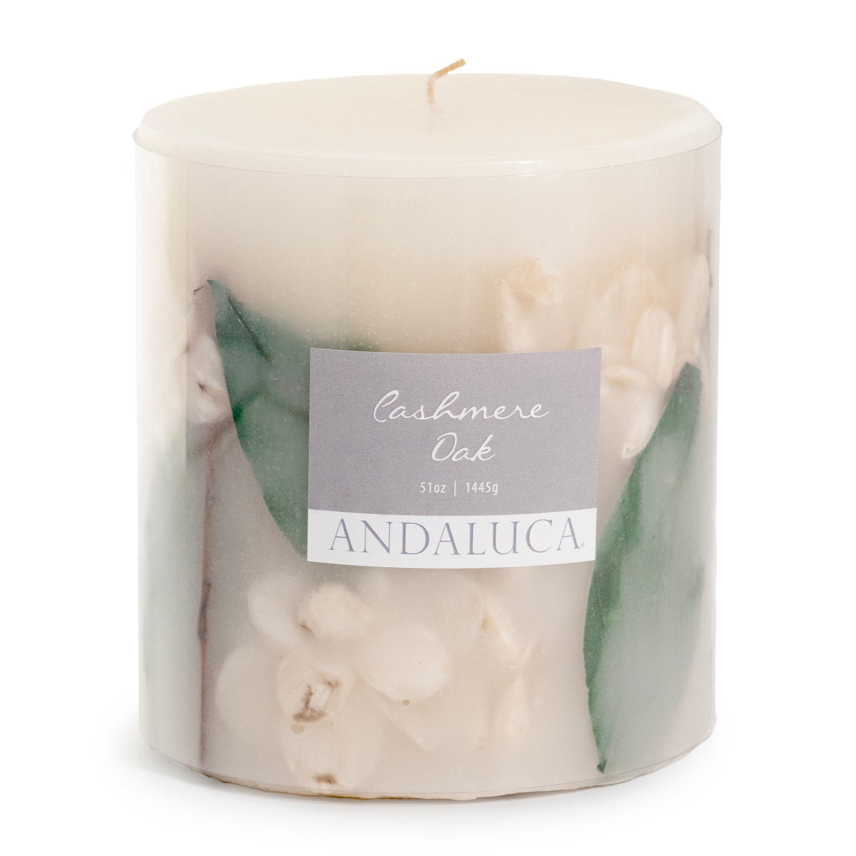 Cashmere Oak Botanical Pillar Candle