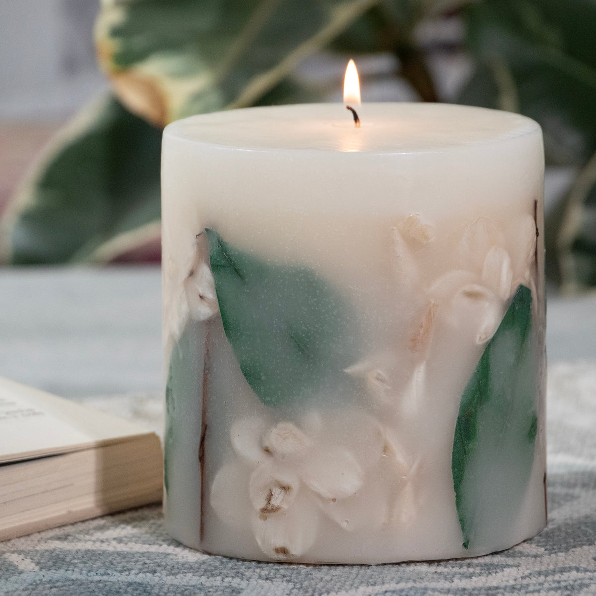 Cashmere Oak Botanical Pillar Candle
