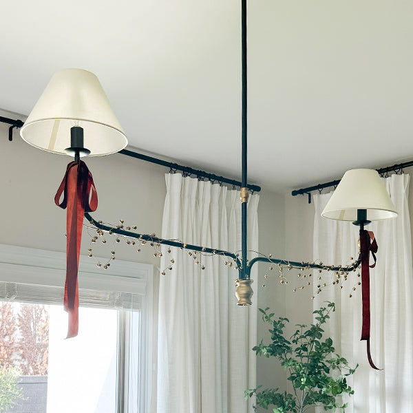 61 Inch Two Shade Linear Iron Pendant