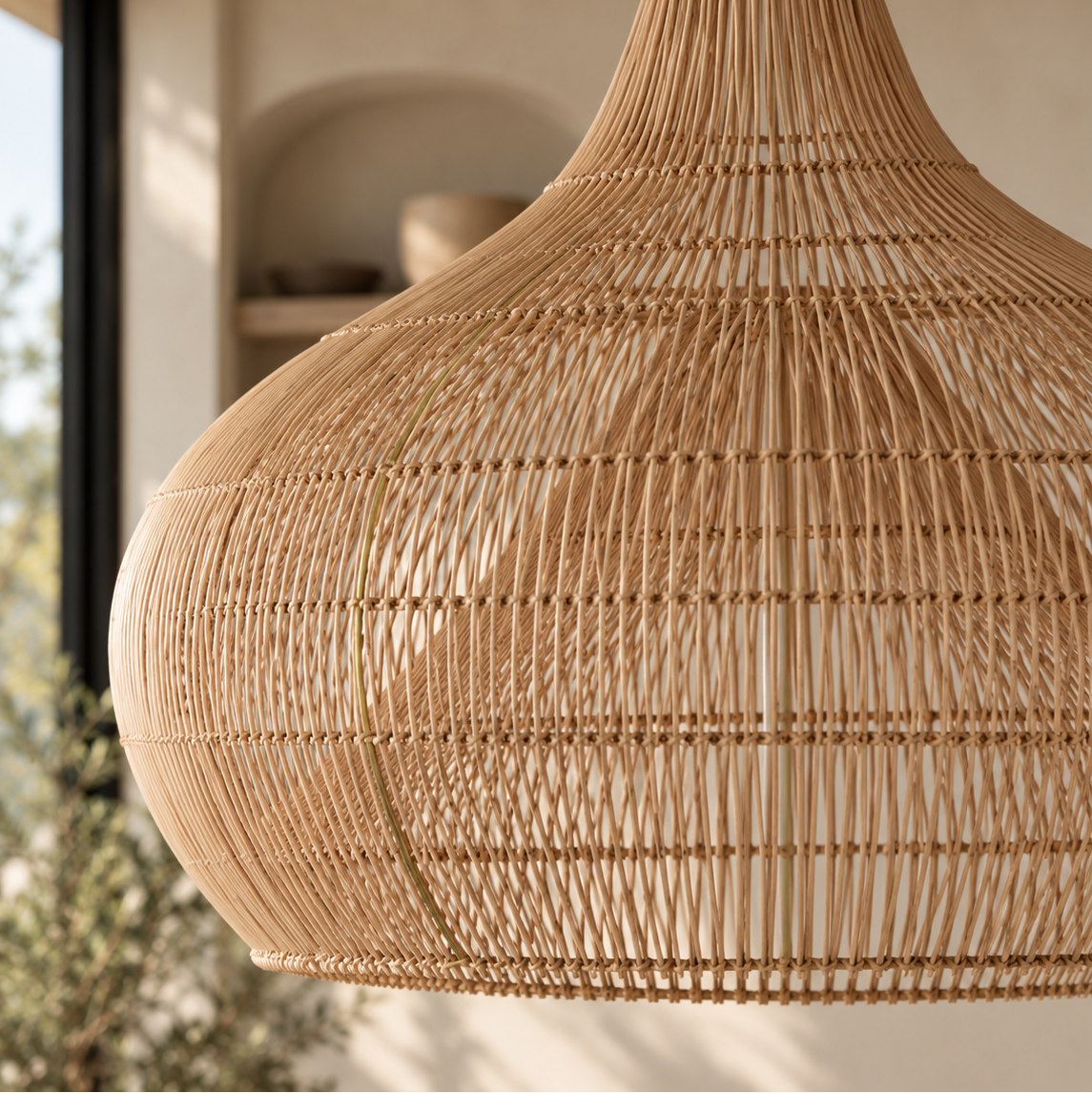 Arlo Handwoven Rattan Pendant Lampshade – Natural