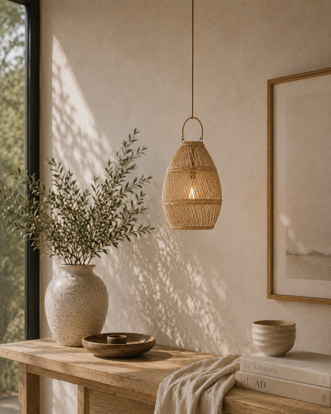 Celina Handwoven Rattan Pendant Light Shade | Oversized Natural Ceiling Pendant (4 Sizes)