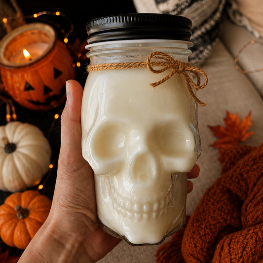 Bougie tête de mort Halloween