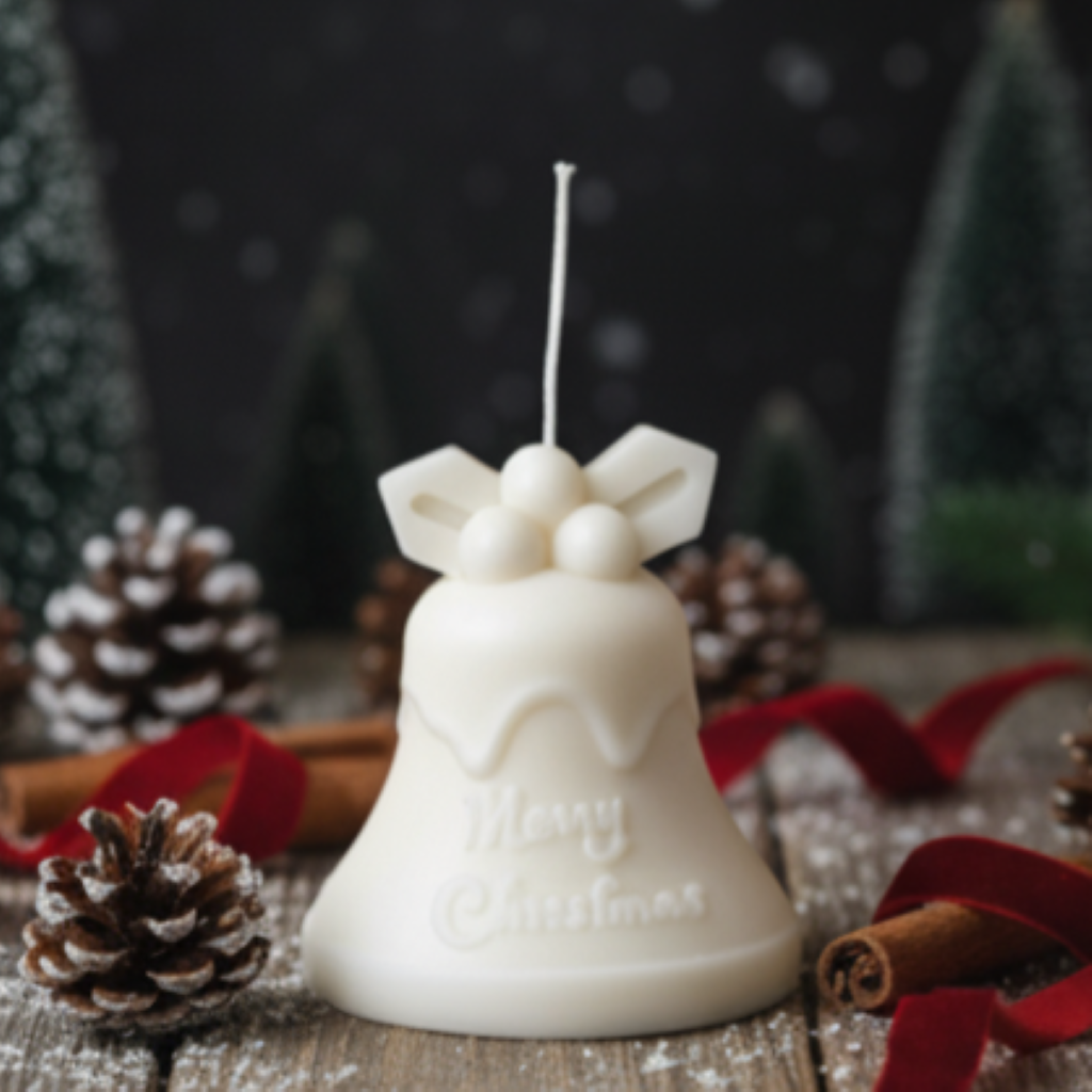 Tall Bell Christmas Candle | Sculptural Soy Wax | Handcrafted in USA