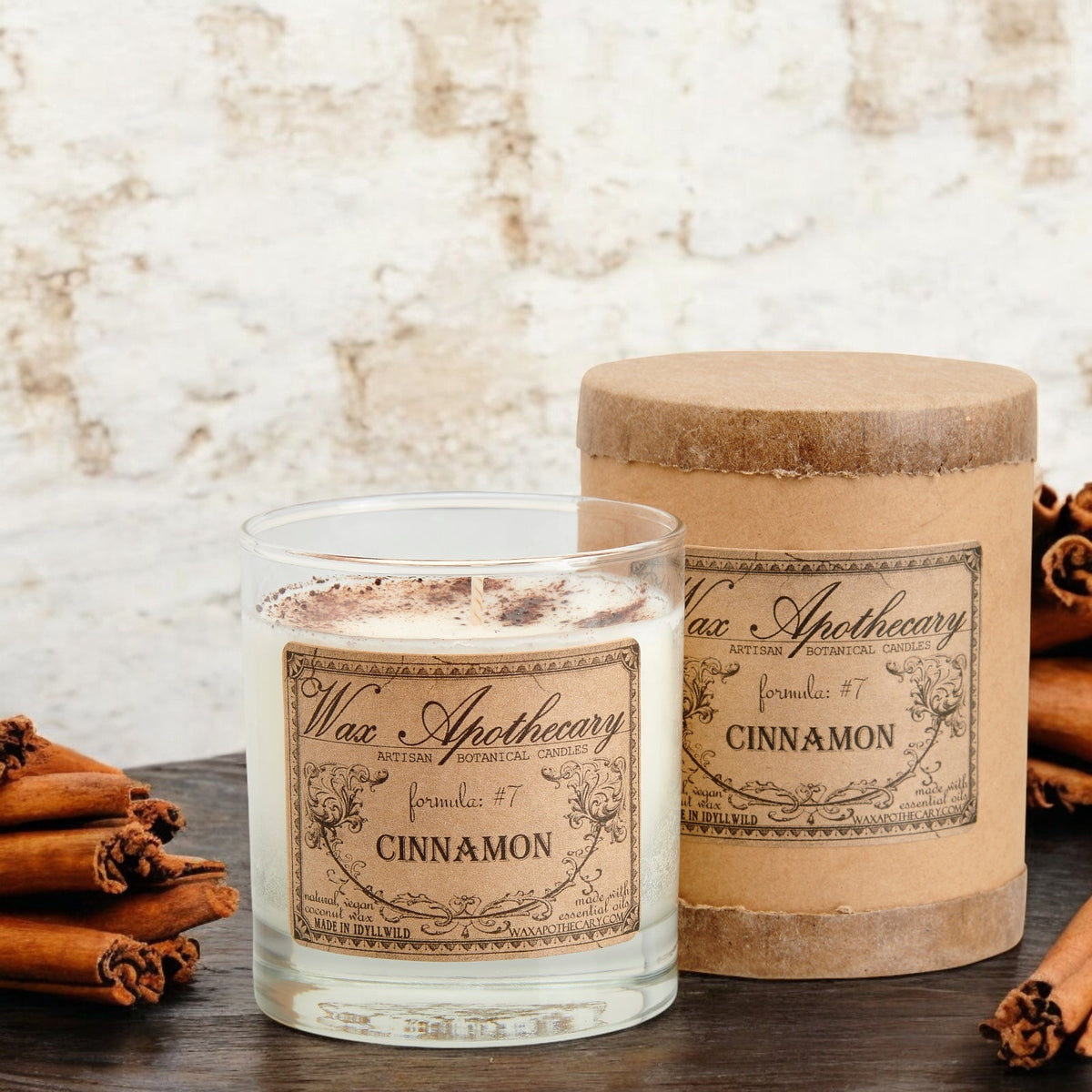 Cinnamon 7 oz Botanical Candle in Scotch Glass