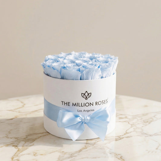 Classic White Box | Light Blue Roses