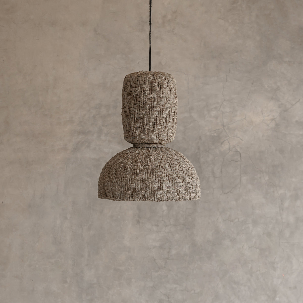 Saxon Natural Fiber Pendant Light – Woven Organic Hanging Lamp