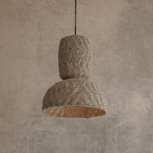 Saxon Natural Fiber Pendant Light – Woven Organic Hanging Lamp