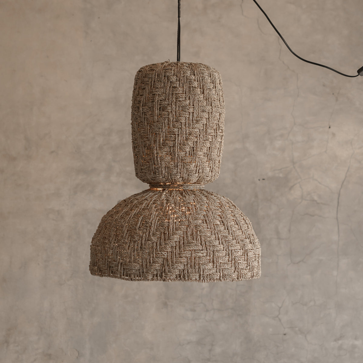 Saxon Natural Fiber Pendant Light – Woven Organic Hanging Lamp