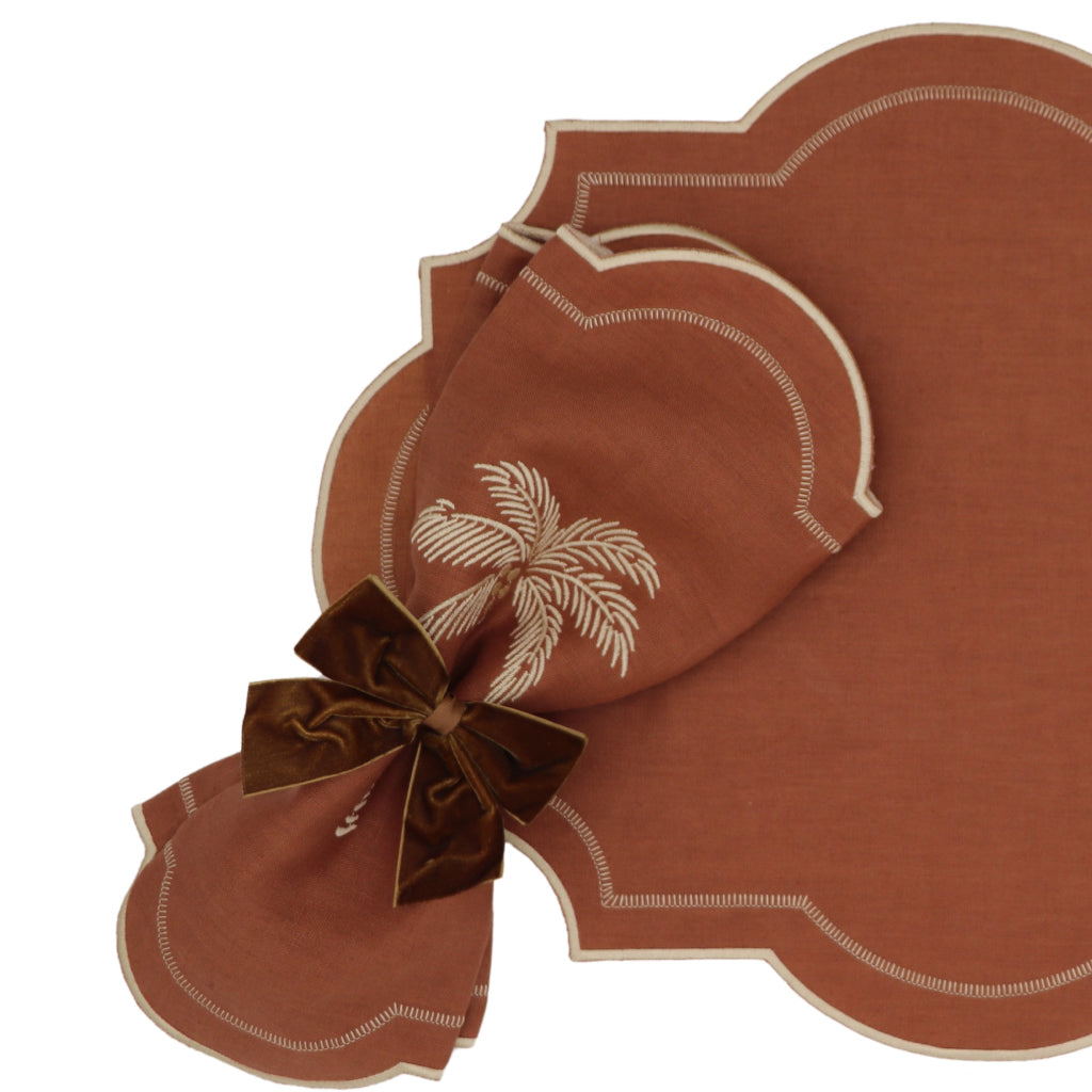 Cocoa Oasis Linen Napkins – Set of 4