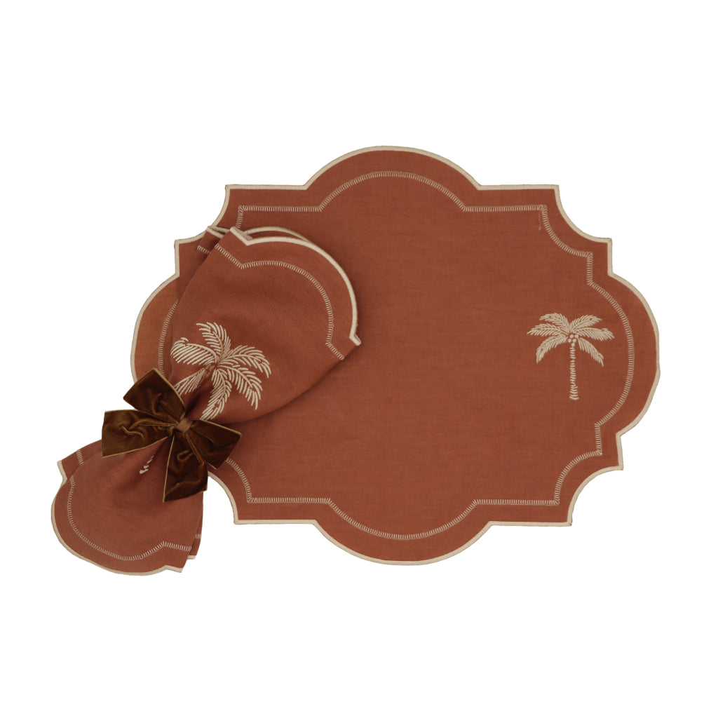 Cocoa Oasis Linen Napkins – Set of 4