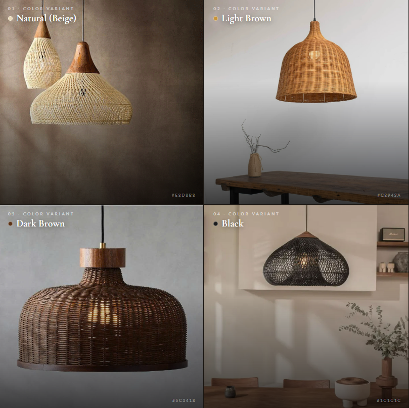 Bohemian Style Rattan Pendant Wall Lamp - Sustainable Woven Home Decor