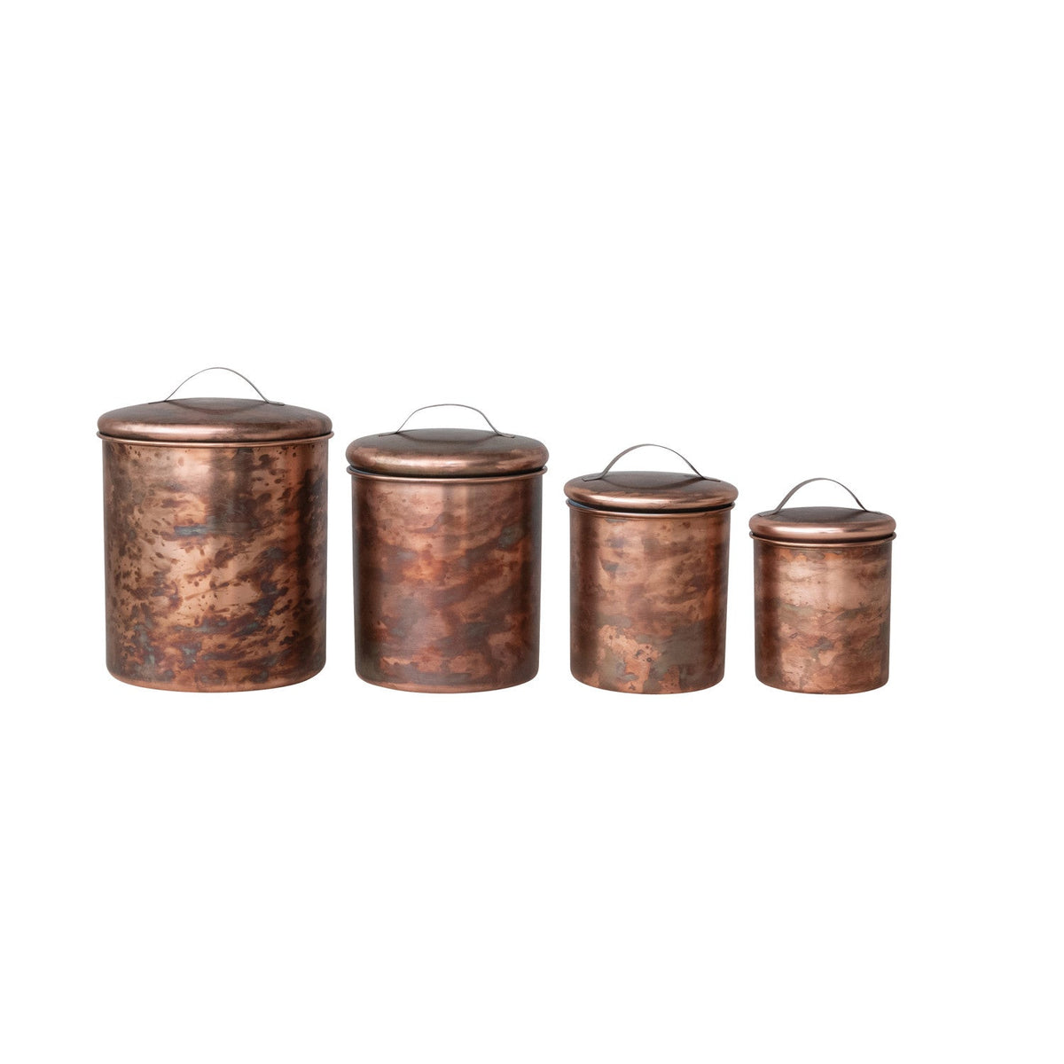 Oxidized Copper Stainless Steel Canisters – Set of 4